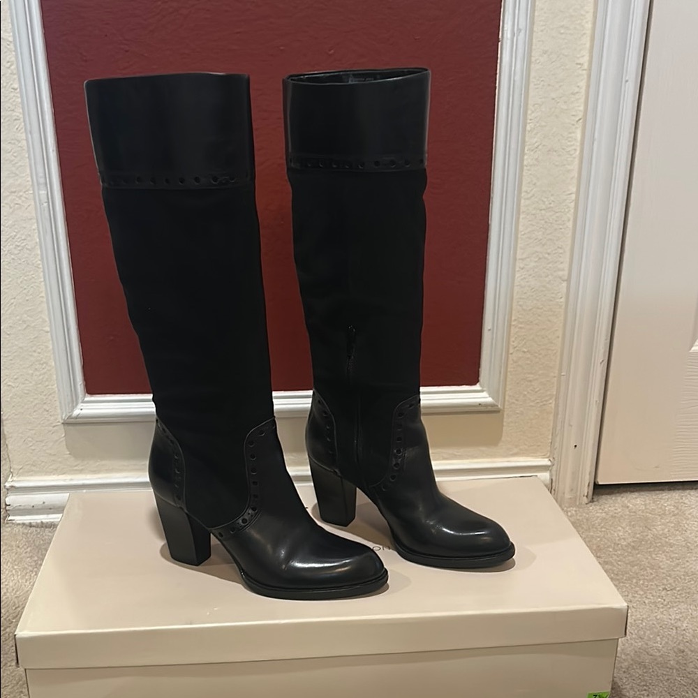 Franco Sarto leather and suede Black Knee-High Women's Boots